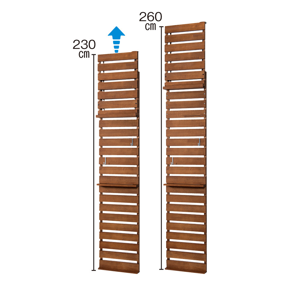 ディノス パイン天然木突っ張り式デコレーション壁面ラック幅60cm 678319