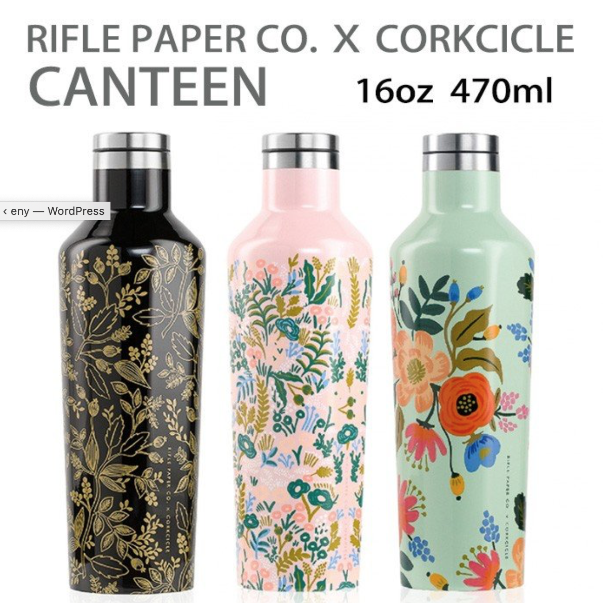 RIFLE PAPER CO×CORKCILE CANTEEN マグボトル