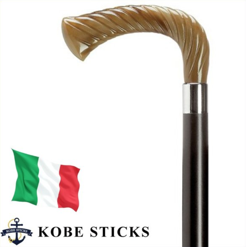 KOBE STICK 杖 イタリア製水牛の角調グリップ