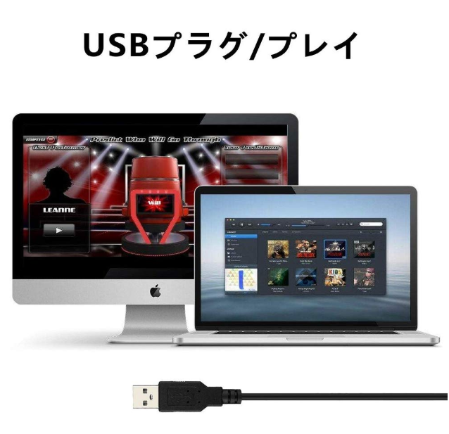 XIAOKOA PCマイク USBマイク コンデンサーマイクLEDライト付きマイクベース