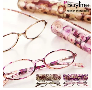 Bayline リーディンググラス オーバル型 フラワーアートデザイン 老眼鏡 	6808KL