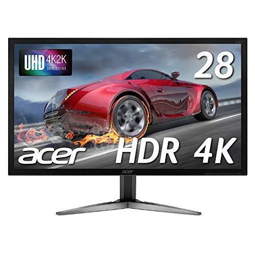 4Kかつ高速応答1msで迫力のゲームプレイを！】ゲーミングモニター 4K 27インチ相当 HDMI 新品 1ms 60Hz Free-Sync ディスプレイ Acer エイサー DisplayPort HDR Ready 330cd KG281KAbmiipx 非光沢