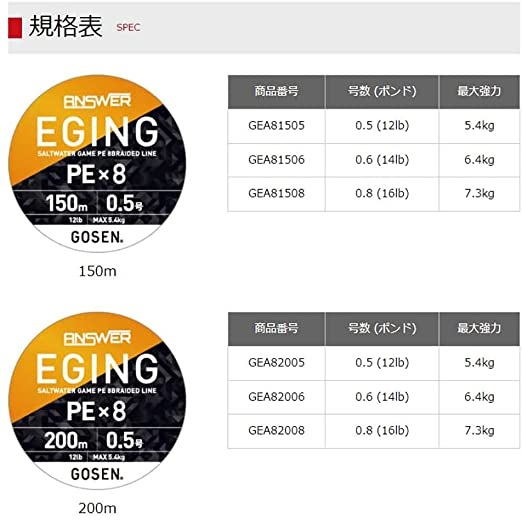 4位 ゴーセン Gosen アンサーエギング Pe 8 ホワイトベース 0m 0 8号の通販 レビュー 価格比較 通販比較サイトeny