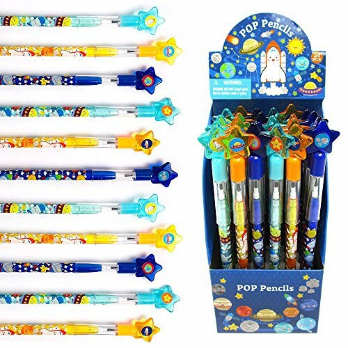 Tiny Mills 24ピース 宇宙 ロケット マルチポイント スタッカブル プッシュペンシル MNPF24-SPC