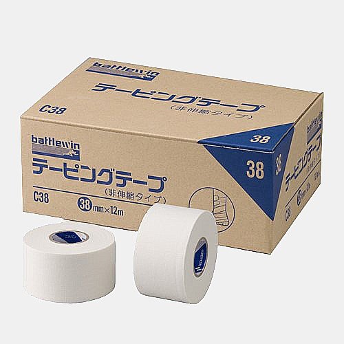 ニチバン バトルウィン テーピングテープ 非伸縮タイプ 38mm×12m 12巻