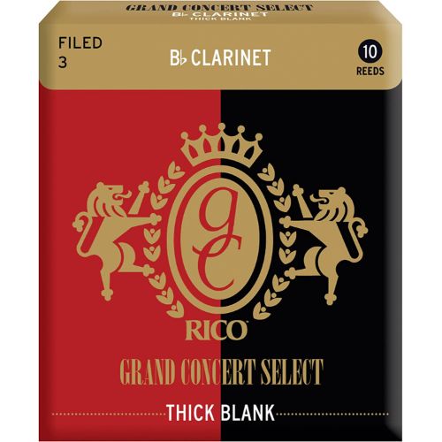 D'Addario WoodWinds（ダダリオ） リード B♭クラリネット用 GRAND CONCERT SELECT THICK BLANK FILED RGT10BCL300 硬さ:3.0