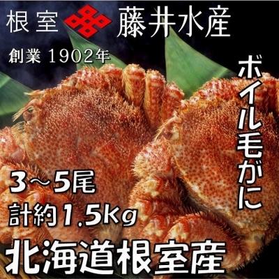 北海道根室市 北海道根室産 ボイル毛がに 3～5尾(計約1.5kg)